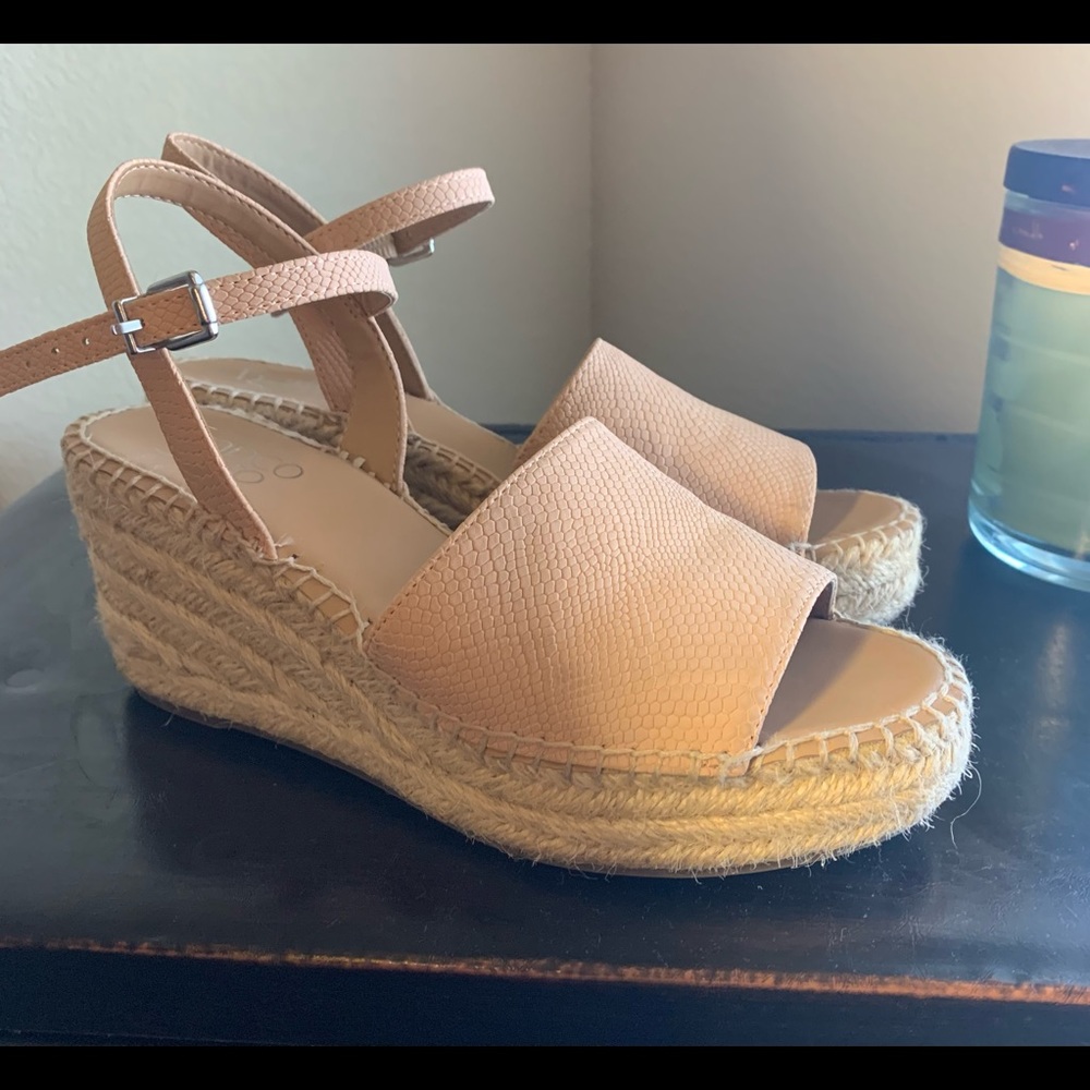 Franco Sarto Beige Espadrille Wedges